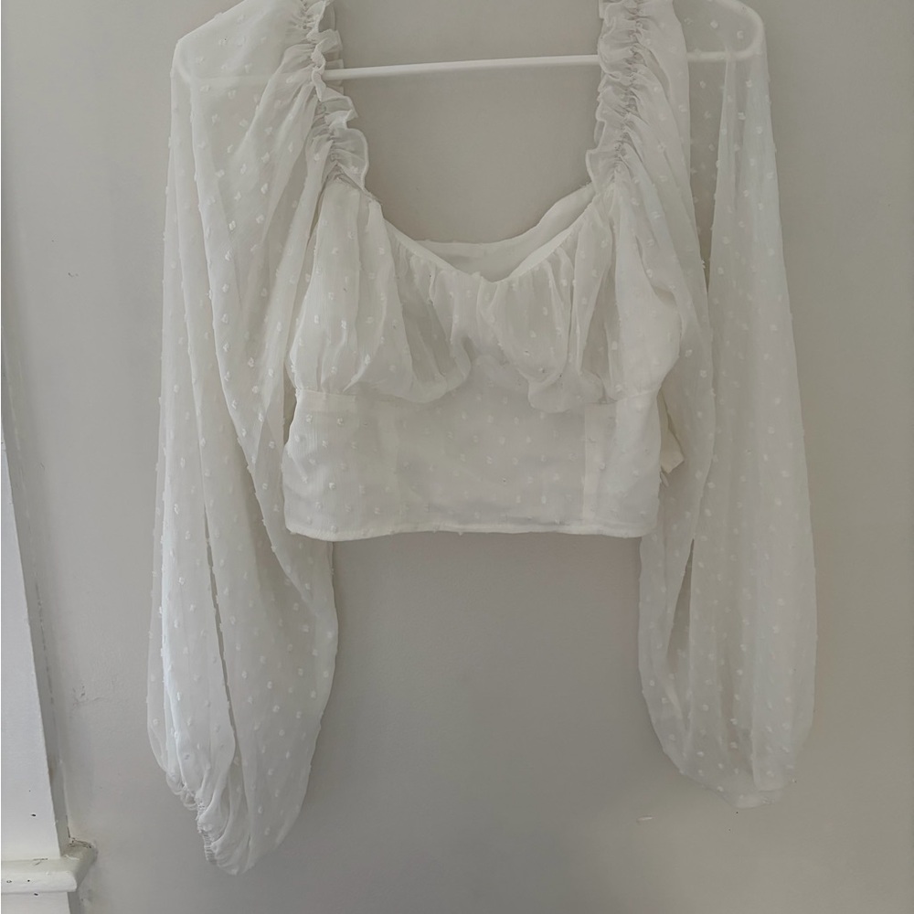 & Other Stories White Sheer Blouse